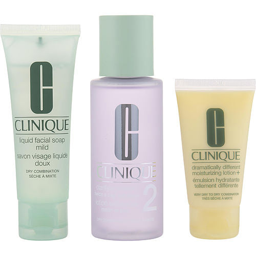 cLINIQUE by clinique 3-Step Skin care System (Skin Type 2): Liquid Facial Soap Mild 50ml + clarifying Lotion 2 100ml + DD--3pcs(