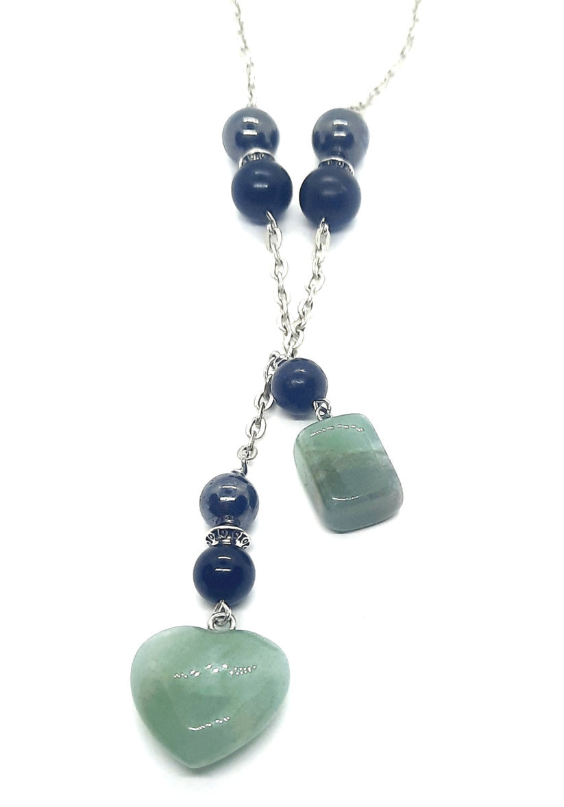 crystal Heart Dangle Necklace EMF 5g Protection chakra Healing(D0102H7LTD2)