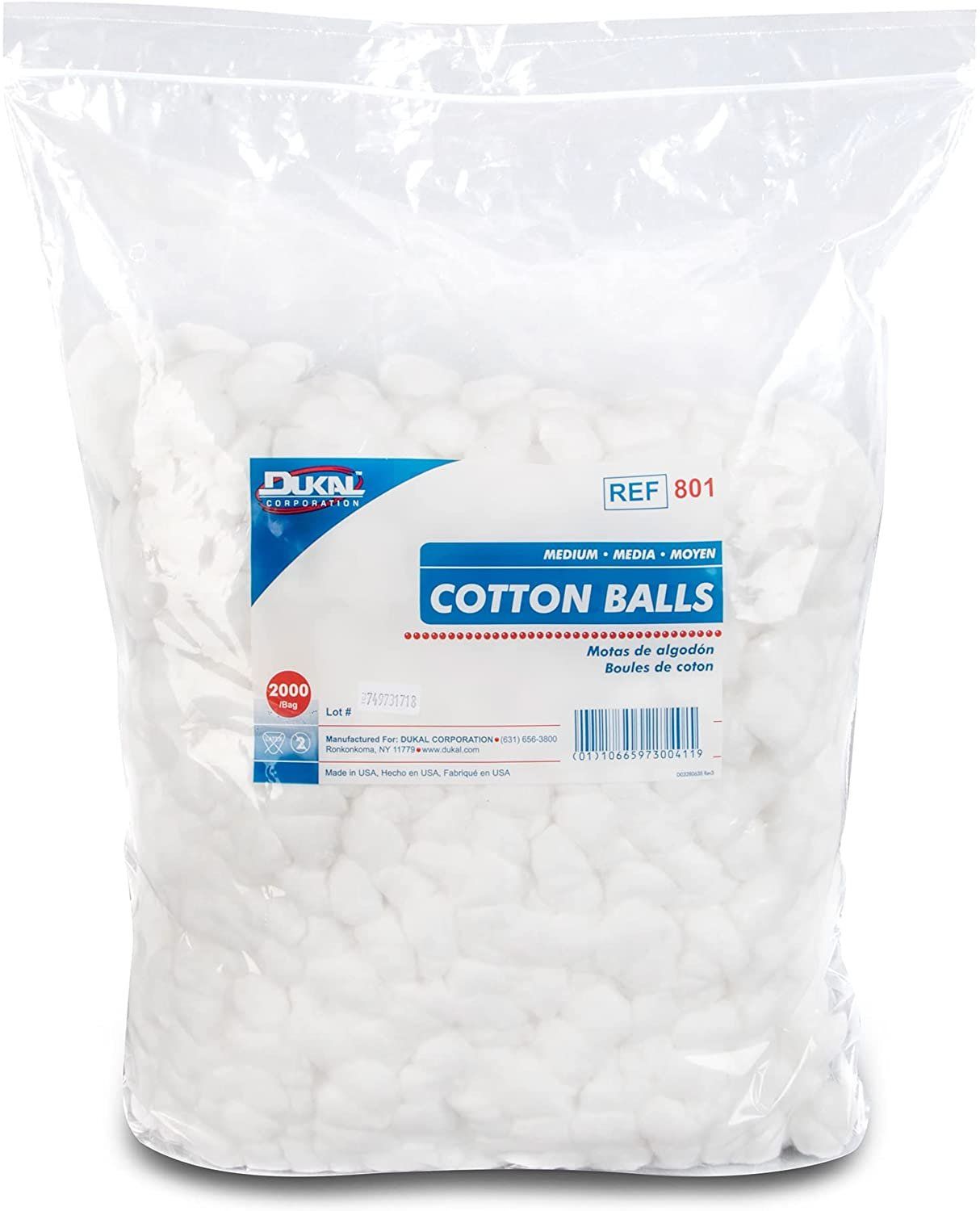 Cotton Balls Cosmetic Makeup Spas Medium Nonsterile Dukal 1000 To 4000 Pack(D0102Hizp8V)