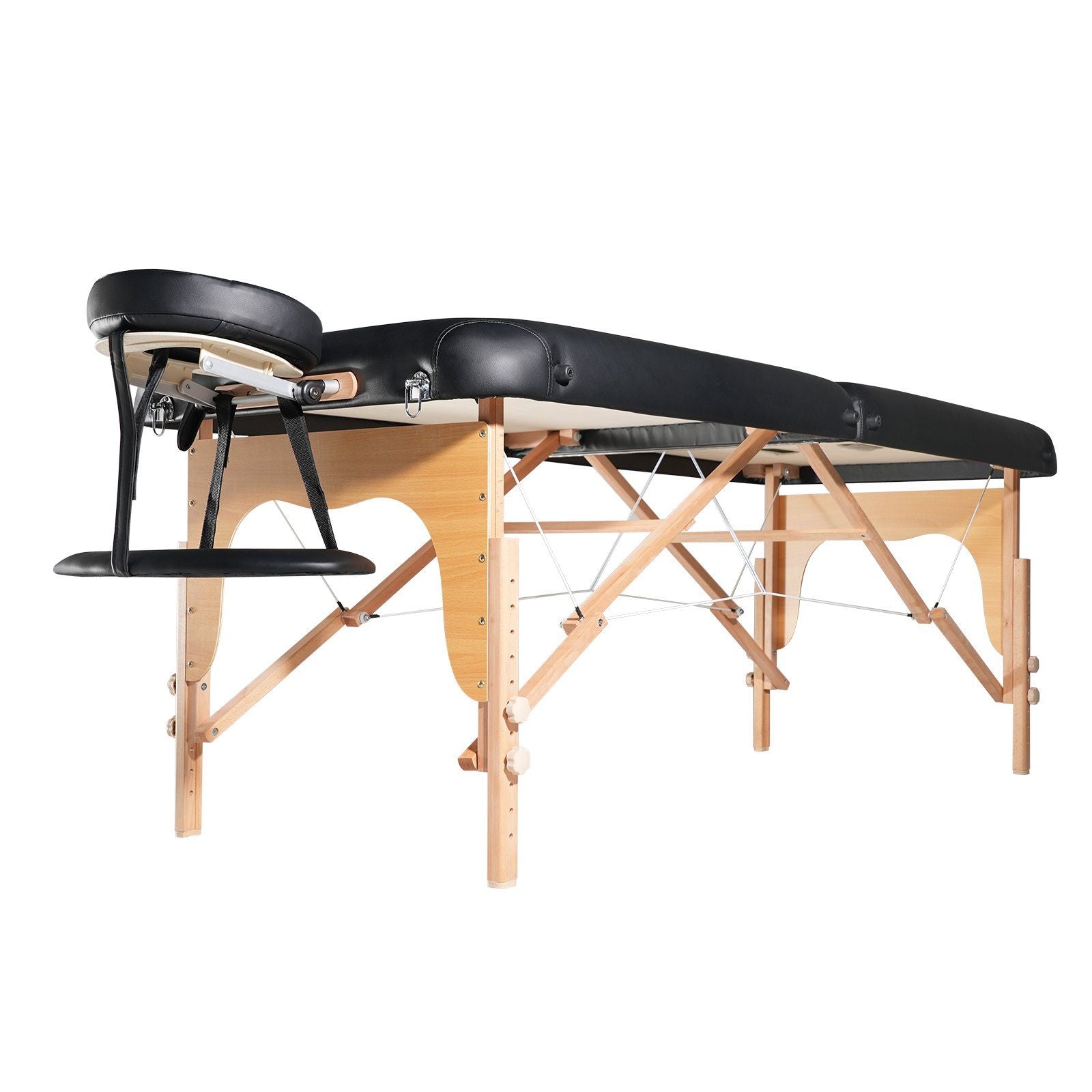 VEVOR Professional Wide Massage Table 30 W, Heavy Duty Folding Massage Table, 8-Level Height Adjustable Facial Salon Tattoo Bed,