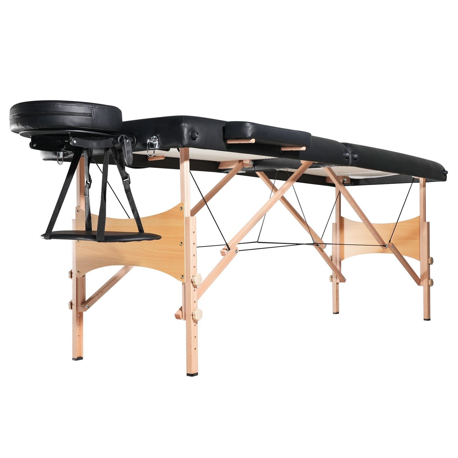 VEVOR Portable Massage Table 24 W, 2 Folding Lightweight Massage Table, 8-Level Height Adjustable Salon Tattoo Bed, Spa Table wi