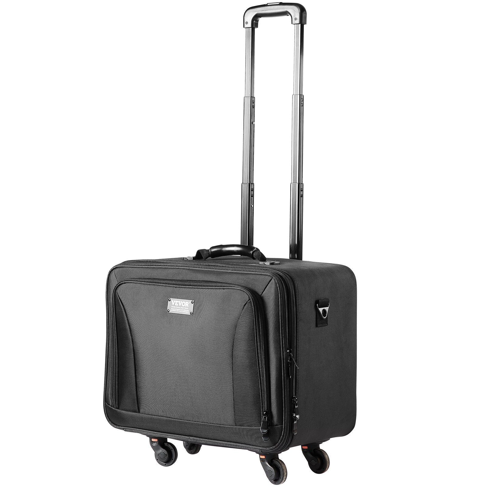 VEVOR Rolling Makeup Train Case Large Storage 3 Tiers, Convenient Carry With Handle, Wheels, Strap, Professional Makeup Storage 