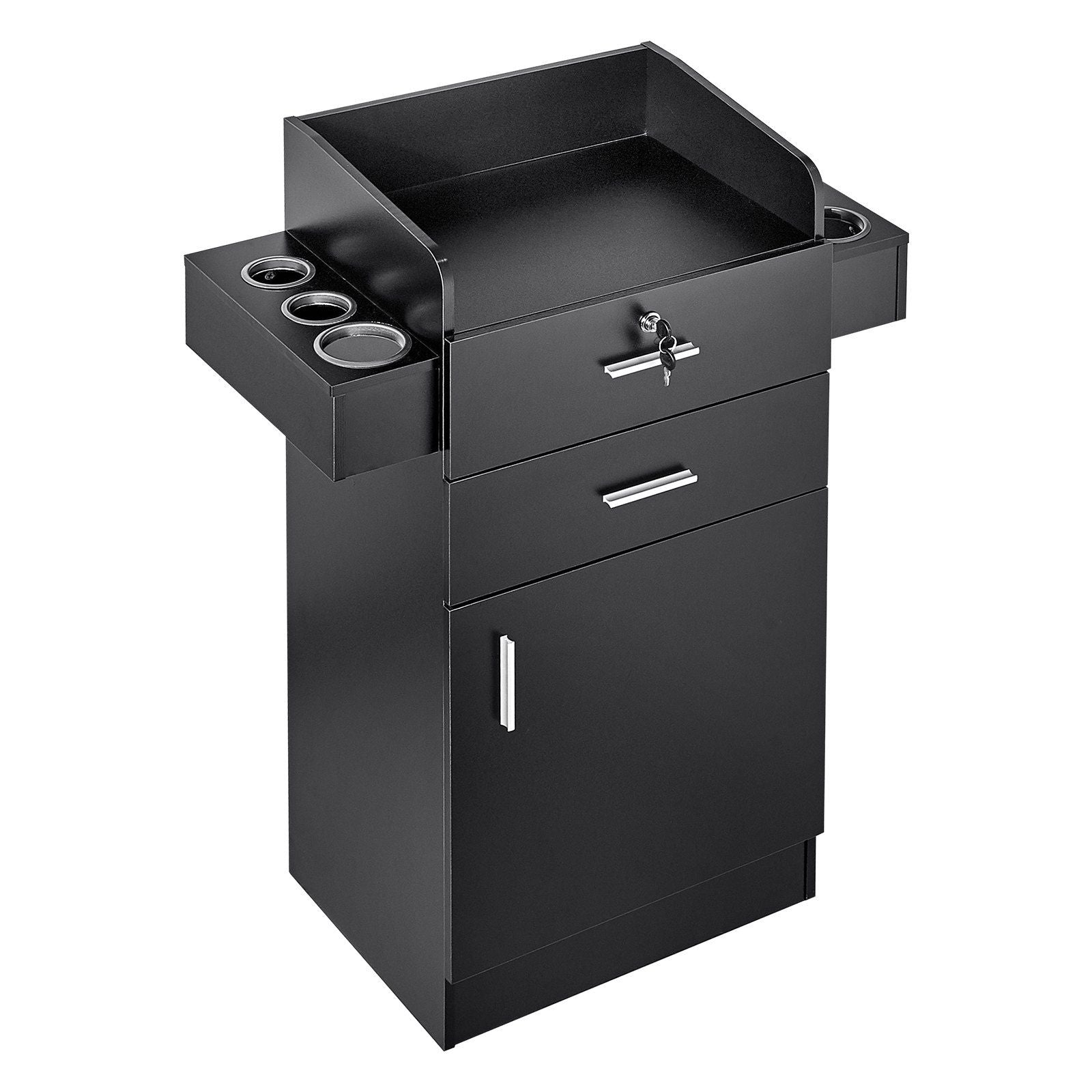 VEVOR Salon Storage Cabinet, Barber Salon Station for Hair Stylist, Hair Stylist Station Set, with 6 Sleeves, 1 Storage Cabinet,